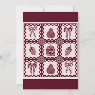 Invitation Marron Bordeaux Rose Citrouille Noeud