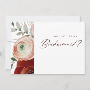 Invitation Marsala Automne Floral Blanc Bridesmaid Propositio