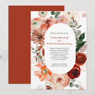 Invitation Marsala Burgundy Blush Fall Floral Mariage Invitat