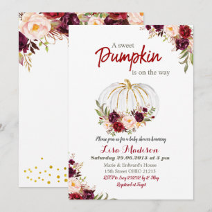 Invitation Marsala Citrouille est en route baby shower