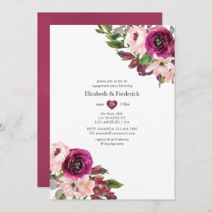 Invitation Marsala et Blush Floral Mariage