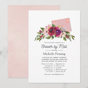 Invitation Marsala et Douche florale Blush par la poste
