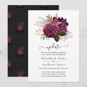 Invitation Marsala et Rose Gold Floral Mariage Mise à jour