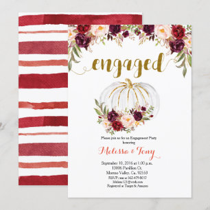 Invitation Marsala Floral Gold Parties scintillant