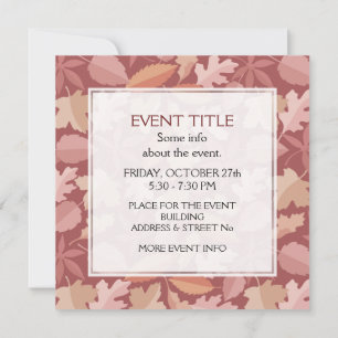 Invitation Marsala motif feuille