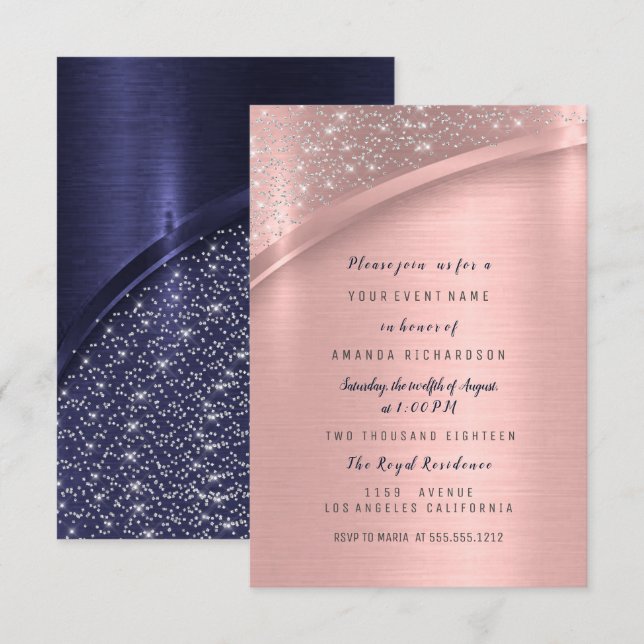 Invitation Marsala Rose Fête des mariées Anniversaire Sweet 1 (Devant / Derrière)