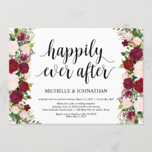 Invitation Marsala rose floral Heureusement toujours après, E