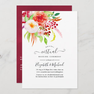 Invitation Marsala Vintage Rustic Charme Mariage virtuel