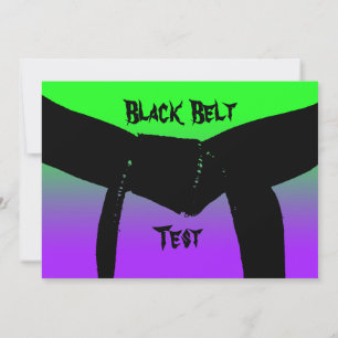 Invitation Martial Arts Black Belt Rank Test vert violet