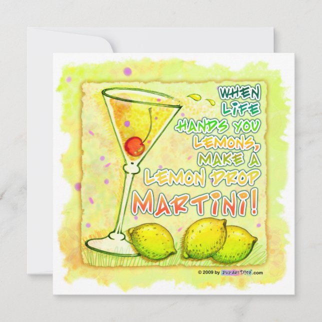 Invitation - Martini à la goutte de citron (Devant)