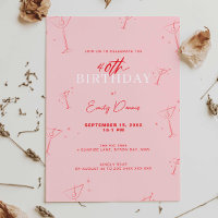 Martini à main Whimsical 40e fête d'anniversaire