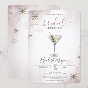 Invitation Martini,Cocktail, Déjeuner de mariage Flocons de n