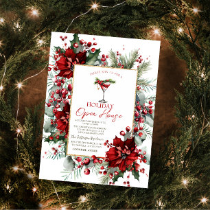 Invitation Martini de Noël Poinsettia