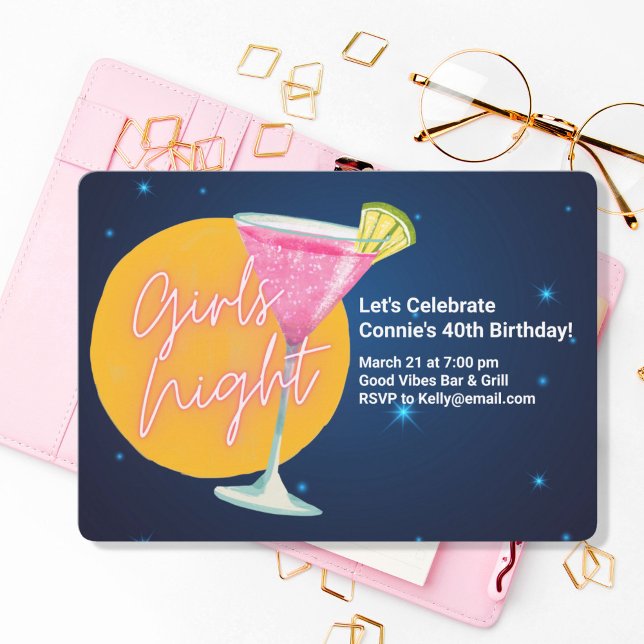Invitation Martini de nuit pour les filles (Créateur téléchargé)