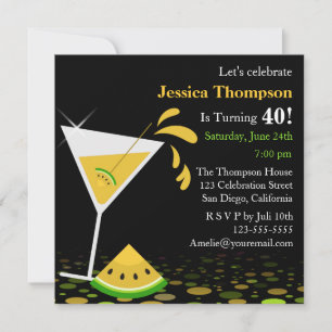 Invitation Martini Martini Martini fête d'anniversaire Invita