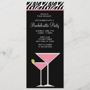Invitation Martini rose et zèbre