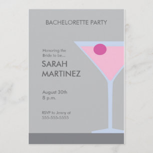 Invitation martinipink, Honoring the Bride to be..., Augus...