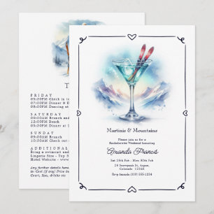 Invitation Martinis & Montagnes Enterrement de Vie de Jeune F