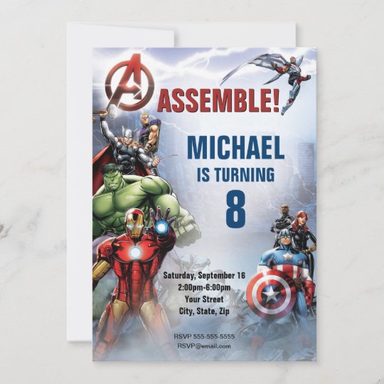 Invitation Marvel Avengers Anniversaire Zazzle Ca