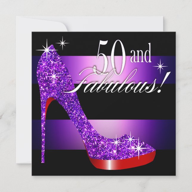 Invitation Mary Ann 50 et rayure fabuleuse de stylet de Bling (Devant)