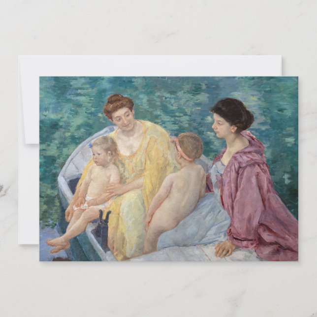 Invitation Mary Cassatt - Deux mères et enfants dans un batea (Devant)