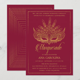Invitation Mascarade de la Parties scintillant bourguignonne 