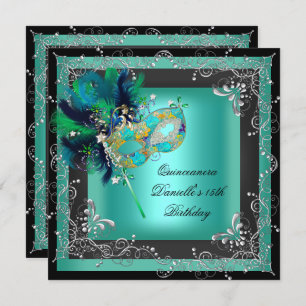 Invitation Mascarade de Quinceanera 15e fête d'anniversaire
