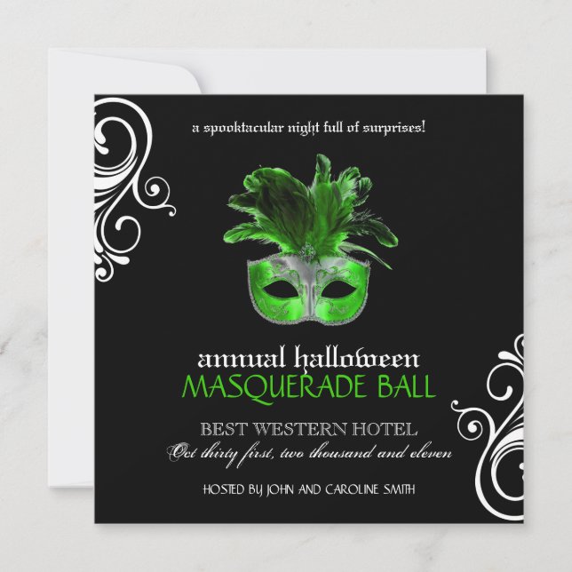 Invitation mascarade d'Halloween ~ PERSONNALISÉ (Devant)