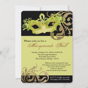 Invitation Mascarade Jaune Mascarade Masque Costume de bal Ha
