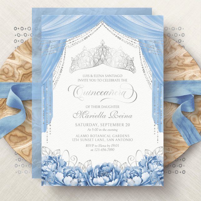 Invitation Mascarade Mascarade Royal Blue Quinceanera (Créateur téléchargé)
