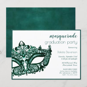 Invitation Mascarade vert   Diplôme émérite dynamique