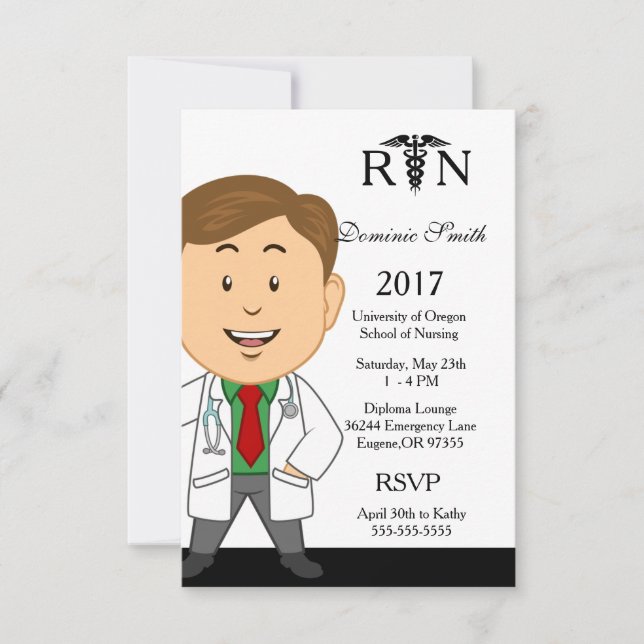 Invitation masculine d'obtention du diplôme (Devant)