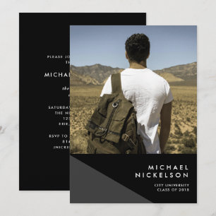 Invitation Masculine moderne Photo Graduation Party Invitatio
