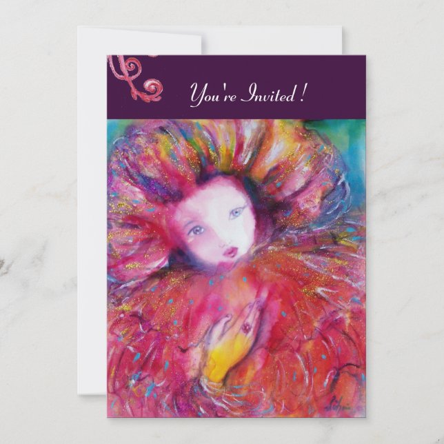 INVITATION MASK EN ROUGE / MARDI GRAS MASQUERADE PARTI (Devant)