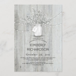 Invitation Mason de l'haleine de bébé Jar Fête d'anniversaire