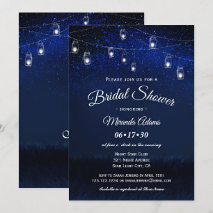 Invitation Mason de nuit bleu Jar String Fête des mariées