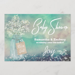 Invitation *~* Mason Jar Baby shower de l'haleine Russe