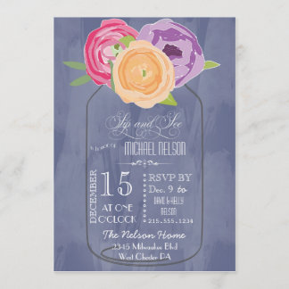 Invitation Mason Jar Chalkboard Sip and See
