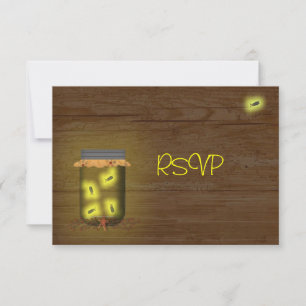 Invitation Mason Jar De Fireflies Réception RSVP