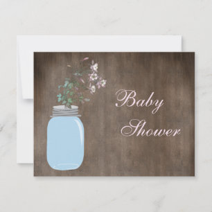 Invitation Mason Jar et le Baby shower russe Fleur sauvage