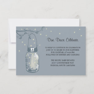 Invitation Mason Jar Fireflies Réception de mariage