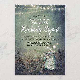 Invitation Mason Jar illumine le Baby shower rustique des boi