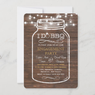 Invitation Mason Jar Lights I DO BBQ Mission