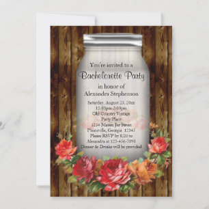 Invitation Mason Jar Pays Vintage Bachelorette Party