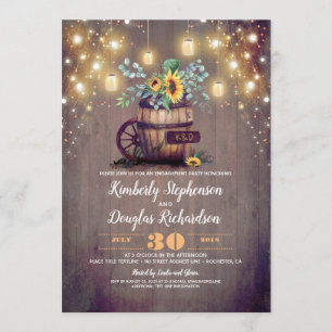 Invitation Mason Jar Tournesols Russe Automne Partie d'engage