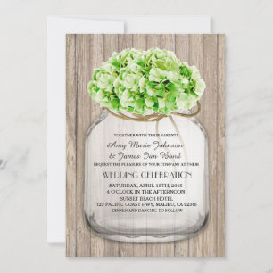 Invitation Mason jar vert hydrangea mariage invite hyd4
