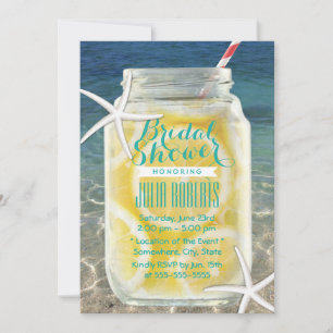 Invitation Mason Mason Thème Plage Jar & Starfish Fête des ma