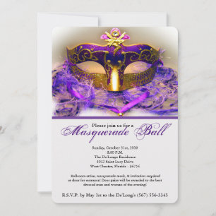 Invitation Masque de bal masqué violet Costume d'Halloween Fê