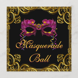 Invitation Masque de l'or noir Soirée masquée