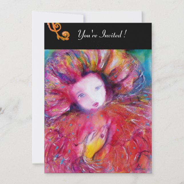 INVITATION MASQUE EN ROUGE / SOIREE DE MARDI GRAS EN MASQUE (Devant)